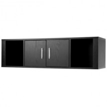 Wall Mounted Floating 2 Door Desk Hutch Storage Shelves - Color: Black - $1,973.78 MXN