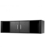 Wall Mounted Floating 2 Door Desk Hutch Storage Shelves - Color: Black - $1,945.75 MXN