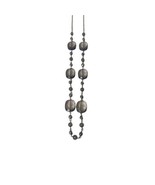 Silver Tone Smokey Gray Silver Beaded Necklace 17&quot; Long - £7.43 GBP