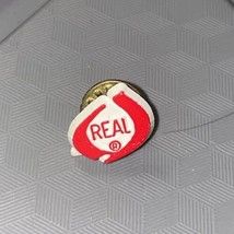 Real Dairy Milk Cheese Plastic Lapel Hat Pin Pre Owned Red And White Vtg... - $18.50 CAD
