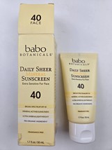 Babo Botanicals Daily Sheer Mineral Face Sunscreen Lotion SPF40 - Natural Zinc - £15.58 GBP