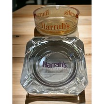 Harrahs Ashtray Hotel and Casino Souvenir Set Reno Lake Tahoe Orange Cle... - $19.89