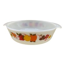 Vintage Anchor Hocking 2 Quart Round Casserole Dish Hildi Fruit Flower D... - $338.51 MXN
