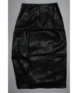 Mango Pop Faux Black Leather Pencil Skirt with Back Slit Zipper Size XS - $14.80