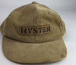 Vintage Hyster Forklift Company Brown Corduroy Baseball Hat Cap Adjustable - £21.59 GBP