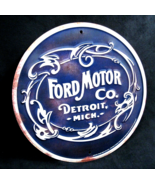 FORD MOTOR CO Detroit *US MADE* - Round Embossed Sign -Man Cave Garage B... - £14.18 GBP