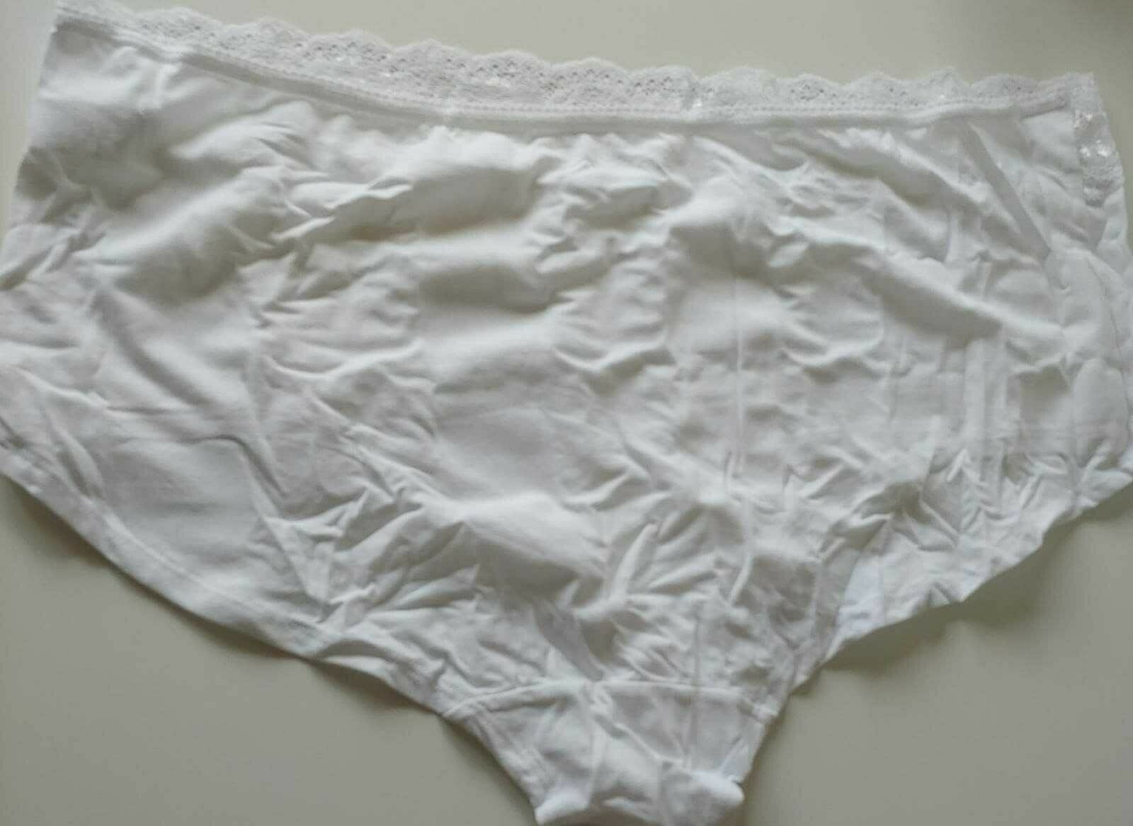 Ladies Ex M&amp;S Black/White Super soft Lace trim Mid Rise brief Short Size... - $6.69