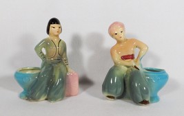 Vintage Siamese? COUPLE-PLANTERS-NICE High Glazed COLORS-CALIFORNIA Pottery? - £10.30 GBP