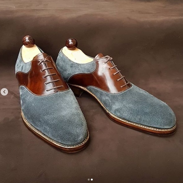 NEW Men's Handmade Leather suede Gray Brown Shoes, men's Oxford Dress Shoes
