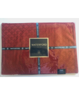 Waterford Set of 4 Placemats Shimmering Red Gold 13&quot;x19&quot; Christmas Holiday - £35.32 GBP