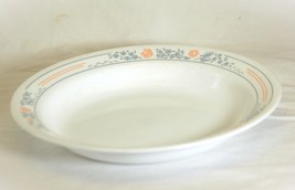 Apricot Grove Corelle Corning Rim Soup Bowl Peach Flowers with Grey Leaves - £17.44 GBP