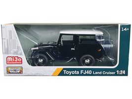 Toyota FJ40 Land Cruiser Black w White Top 1/24 Diecast Car Motormax - £35.53 GBP