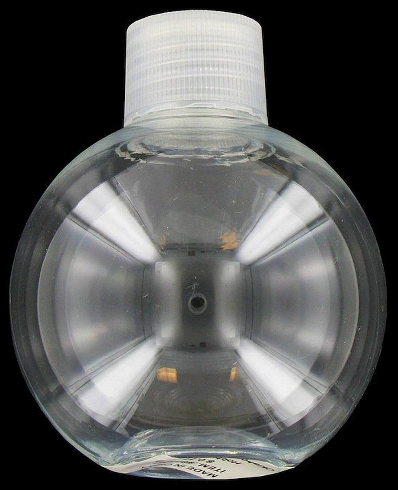 Ball Shaped Crystal Clear PLASTIC BOTTLE Jar 5oz w cap rOund Shatterproo... - $14.61