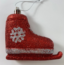 Red Glitter 3 in Ice Skate Christmas Tree Ornament - £7.87 GBP