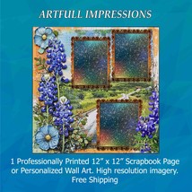 States -Texas Bluebonnet Trail Personalized Wall Art and Scrapbook Page - $403.44 MXN