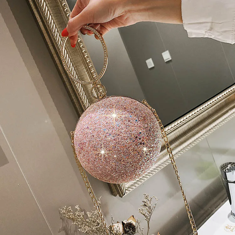  clutch colorful crystal diamonds round ball shaped clutches lady handbag wedding purse thumb200