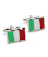 ITALY FLAG CUFFLINKS Italian Pride Patriotic Wedding Groom Father&#39;s Day ... - €10,33 EUR