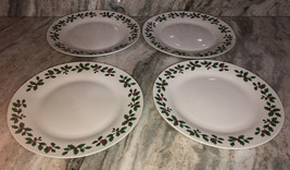 Dinner Formal Plates 10.5” Xmas Royal Norfolk Holly/Berries Set Of 4 NEW... - $64.23