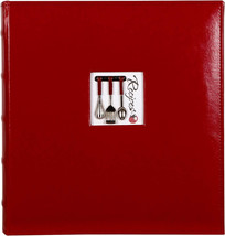 A La Carte Red Leatherette Recipe Book 3-Ring Card Pocket Binder 9x 9.4&quot; Utensil - £23.74 GBP