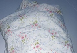 Ralph Lauren Floral Twin  Fitted Cotton Sheet Pink/Blue Flowers - $25.78
