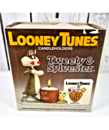 VTG Warner Bros Sylvester Tweety Candle Holder Porcelain 1980 NIB Looney... - $565.47 MXN