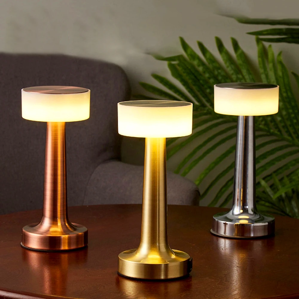 Creative Table Lamp Retro Rechargeable Table Lamp Touch LED Night Light For Room - £18.45 GBP