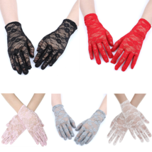 Women Gorgeous Wrist Length Short Lace Gloves Bridal Wedding Party 5 Colors - £6.29 GBP