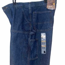 Carhartt Mens Denim Jeans Loose Fit Original Utility Dungaree Big Tall 38 x 36 - £35.10 GBP