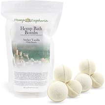 Hemp Bath Bombs -Amber Vanilla - Rich in Organic Hemp Seed Oil, Vanilla ... - £21.25 GBP