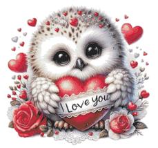 Counted Cross Stitch patterns/ I Love You Valantine Owl/ Valentine&#39;s day 28 - £7.18 GBP