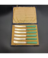 Antique EPNS Butter Knives Set Of 6 Original Box Green Discontinued - £34.95 GBP