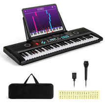 61 Key Electric Portable Digital Keyboard Piano for Beginner-Black - Color: Blac - $172.31 CAD