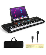 61 Key Electric Portable Digital Keyboard Piano for Beginner-Black - Col... - $125.99