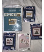 Lot of 5 Counted Cross Stitch Stars-N-Stitches  Bunnies Robin Eggs - $19.79