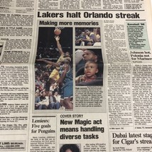 Vintage 1996 LA Lakers Magic Johnson comeback after HIV USA Today Newspaper - £13.49 GBP