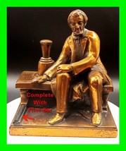 Vintage Ronson AMW Abe Lincoln Art Deco Copper Striker Table Lighter RAR... - £399.77 GBP