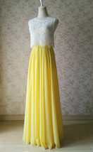 YELLOW Chiffon Maxi Skirt Outfit Plus Size Summer Wedding Chiffon Skirt image 3
