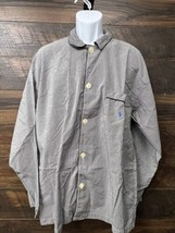 Polo Ralph Lauren Pajama Shirt Striped Button Up Large Oversize Blue Pony Pocket - £13.75 GBP