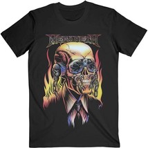 Megadeth Flaming Vic Unisex T-SHIRT Black Short Sleeved - Official Merch Large - $15.39