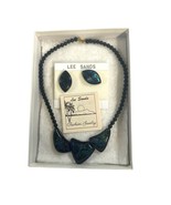 Lee Sands Paua Shell Set Necklace And Earrings Set Vintage Original Box ... - $33.42