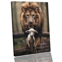 Jesus Lion Matte Canvas Wall Art Print Christian Home Decor Spiritual Mo... - $31.99+
