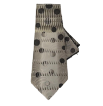 Rudee Ricco Men&#39;s Tie &amp; Hanky Set Beige Charcoal Gray Black Silver 3.75&quot;... - £12.28 GBP