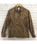Pendleton Vintage Shirt Paisley Print Womens Sz 6 Brown Long Sleeve - £19.48 GBP