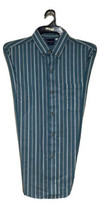 Mens Medium Blue Stripped Shirt Dee Cee Athletic Fit Cotton Button Down NEW - £13.31 GBP