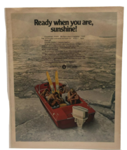 Ready When You Are, Sunshine Vtg 1970 Chrysler Outboard Boat Print Ad - $7.87