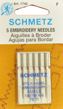 SCHMETZ Embroidery Sewing Needles Size 75/11 1745 - £5.55 GBP