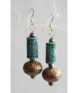 Judy Strobel Ancient Style Faux Turquoise &amp; Hematite Earrings  - £11.95 GBP