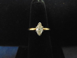 Womens Vintage Estate 14K Gold Marquise Diamond Engagement Ring  2.5g E2497 - £1,582.72 GBP