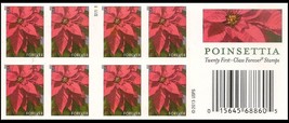 Poinsettia Wreath Booklet NDC Pane of 20  -  Stamps Scott 4816e - $36.86