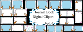 Journal Pages 6smp-Flower,Digital ClipArt,Dialy Journal,Scrapbook,Printable,PNG. - £0.99 GBP